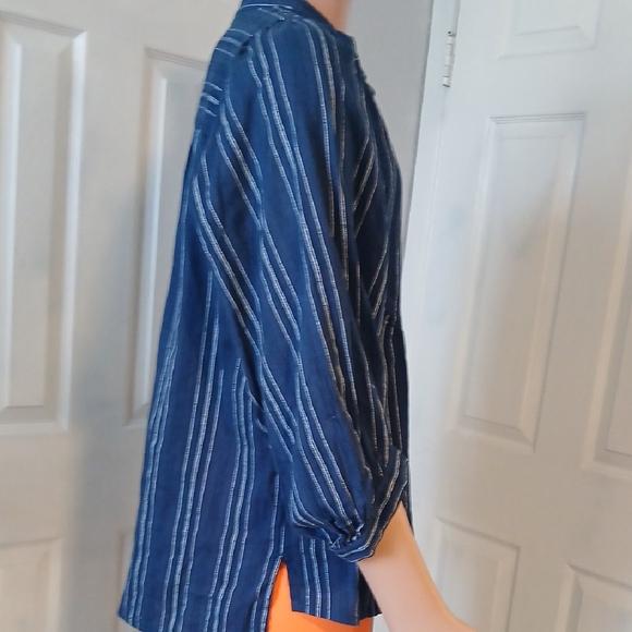 GAP Navy and White Striped Shirt - Picture 2 of 5